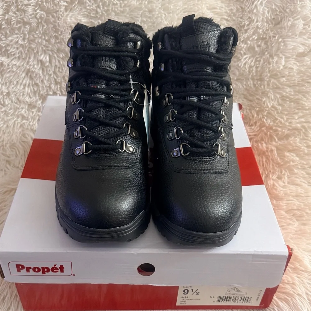 Propet Cliff Walker North Men's Boot With Faux Fur Lining Size 9.5 ex wide NWT